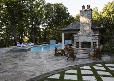 Swimming Pool, landscape, Fireplace